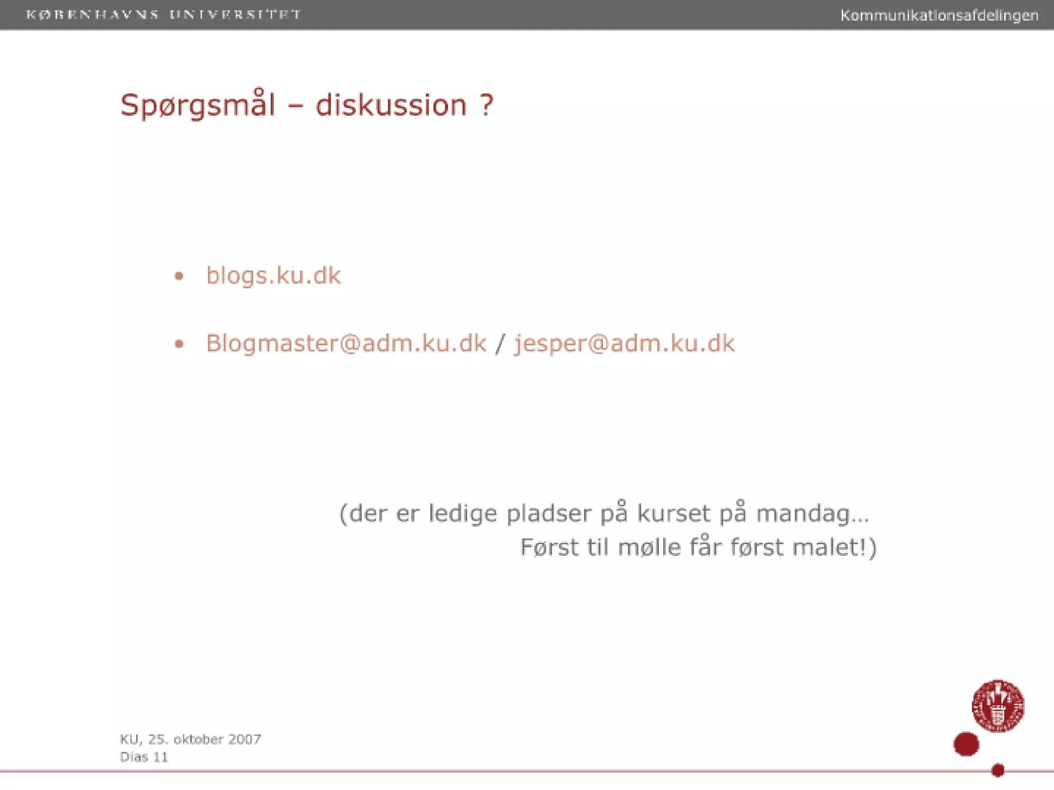 Blogs På Ku Til Webkoo Oktober 2007
