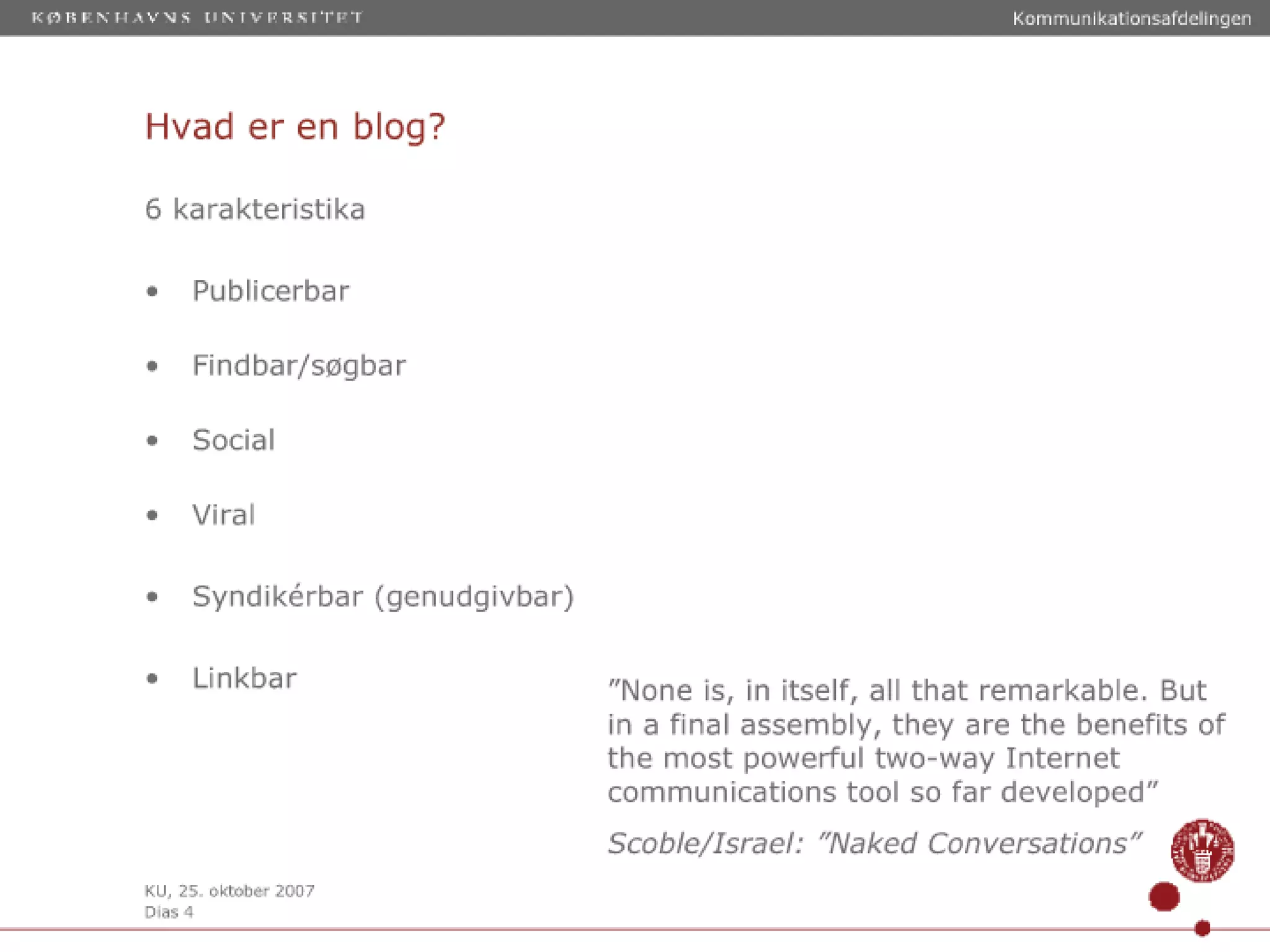 Blogs På Ku Til Webkoo Oktober 2007