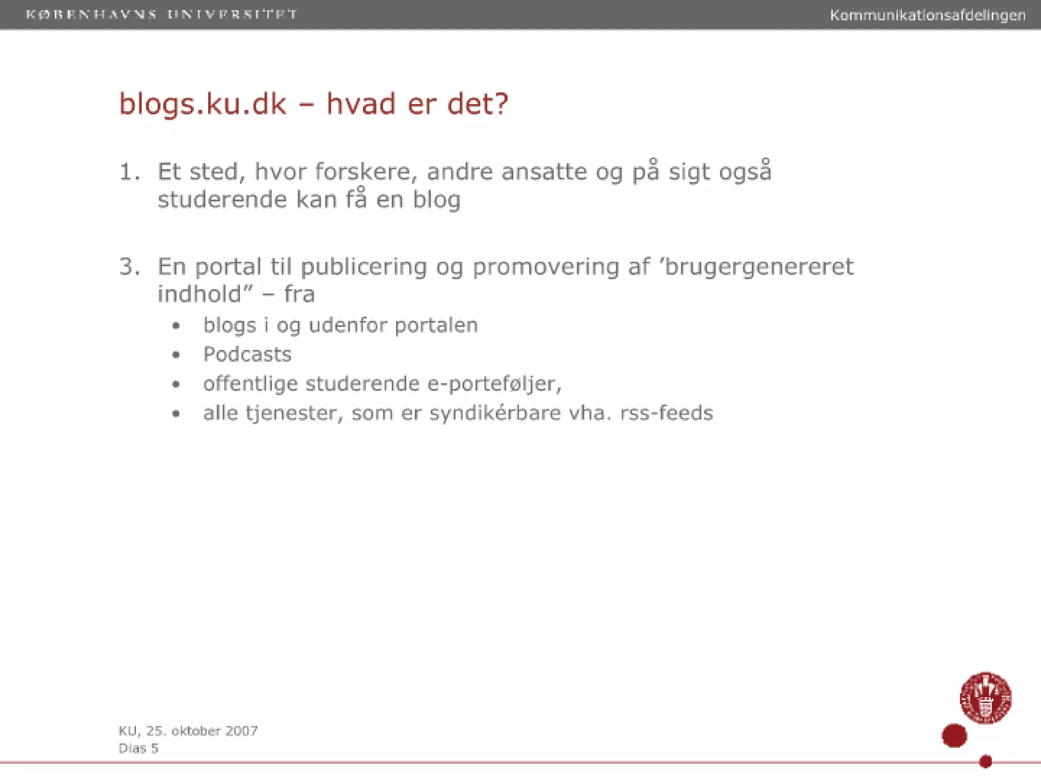 Blogs På Ku Til Webkoo Oktober 2007