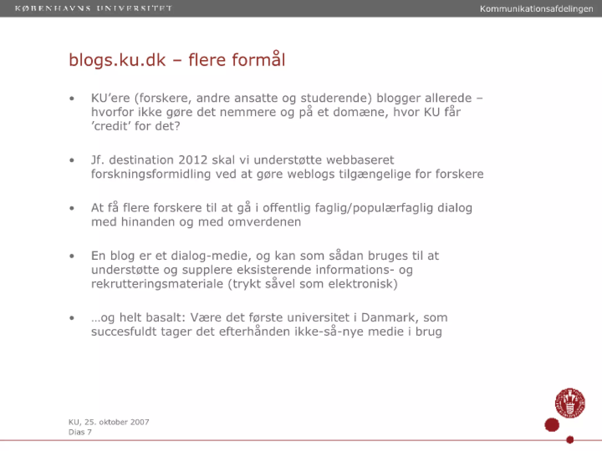 Blogs På Ku Til Webkoo Oktober 2007