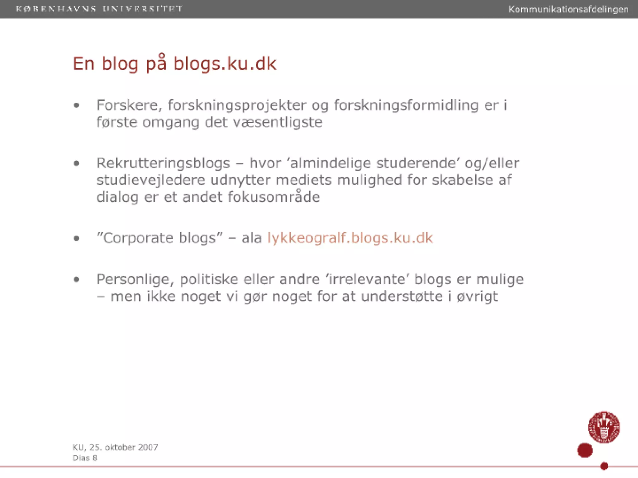 Blogs På Ku Til Webkoo Oktober 2007
