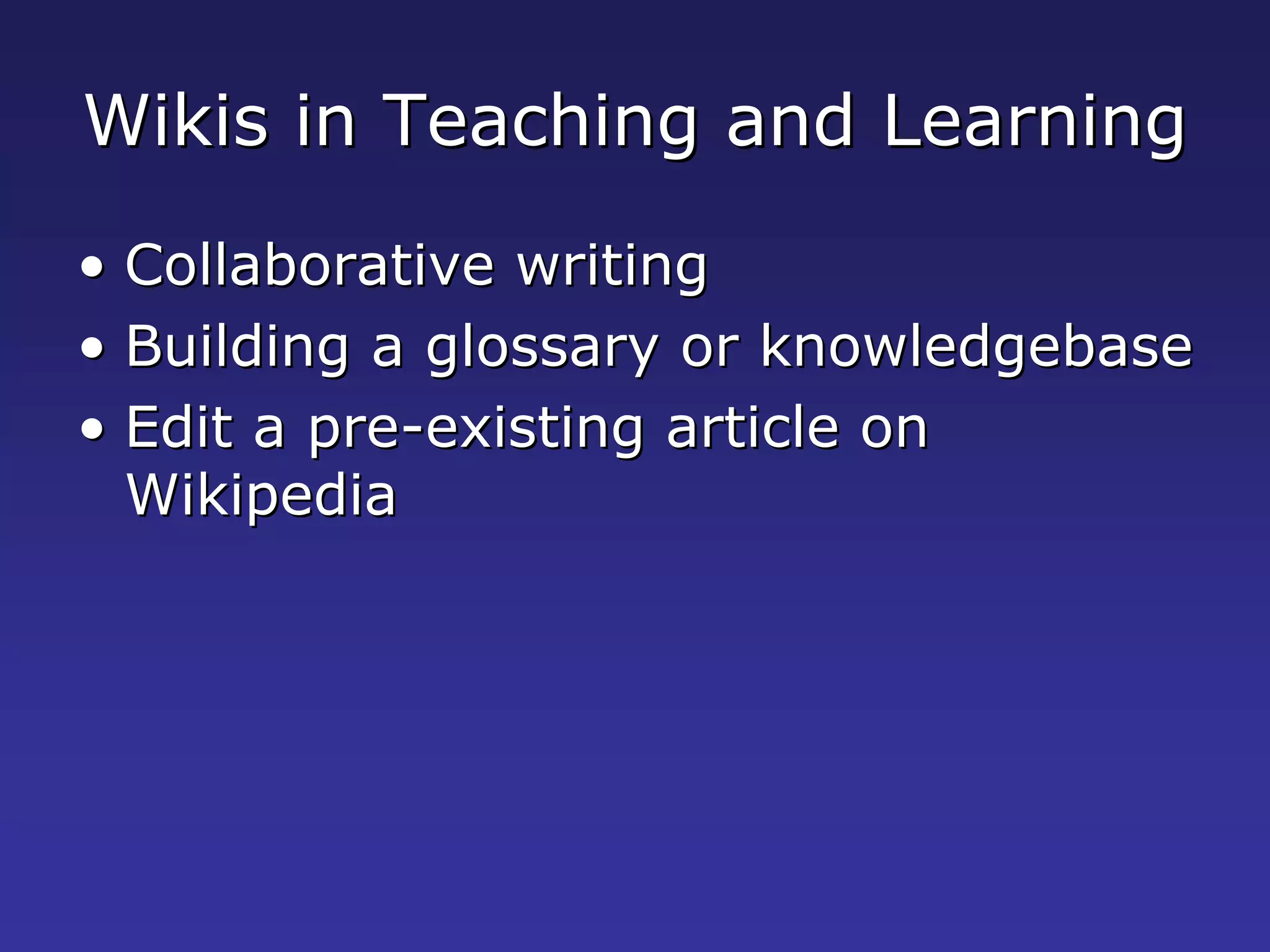 Blogs, Wikis and eLearning Week