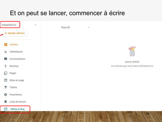 18
Et on peut se lancer, commencer à écrire.
 