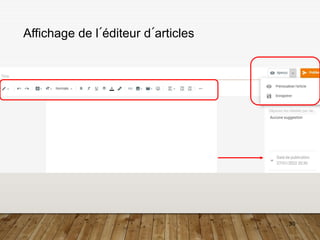 30
Affichage de l´éditeur d´articles
 