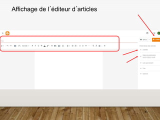 31
Affichage de l´éditeur d´articles
 