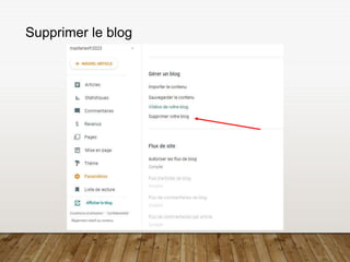 Supprimer le blog
 