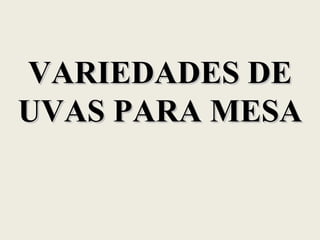 VARIEDADES DE UVAS PARA MESA 