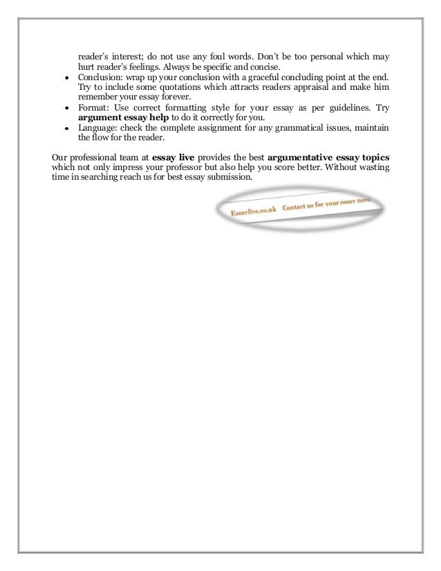 100 argumentative essay topics
