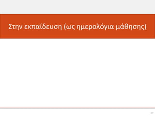 Στην εκπαίδευση (ως ημερολόγια μάθησης)




                                          65
 