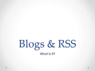 Blogs in the Classroom | PPTX