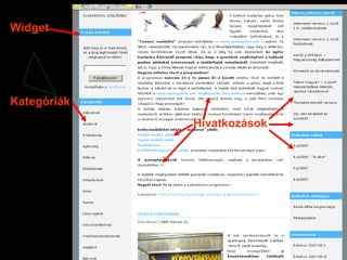 Kategóriák Hivatkozások Widget 