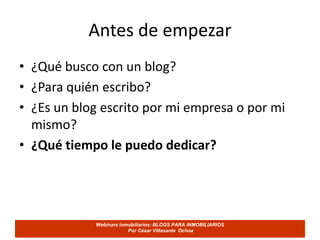 Antes de empezar¿Qué busco con un blog?