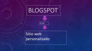 BLOGSPOT
Sitio web
personalizado
ES UN
 