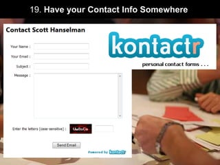 19. Have your Contact Info Somewhere  