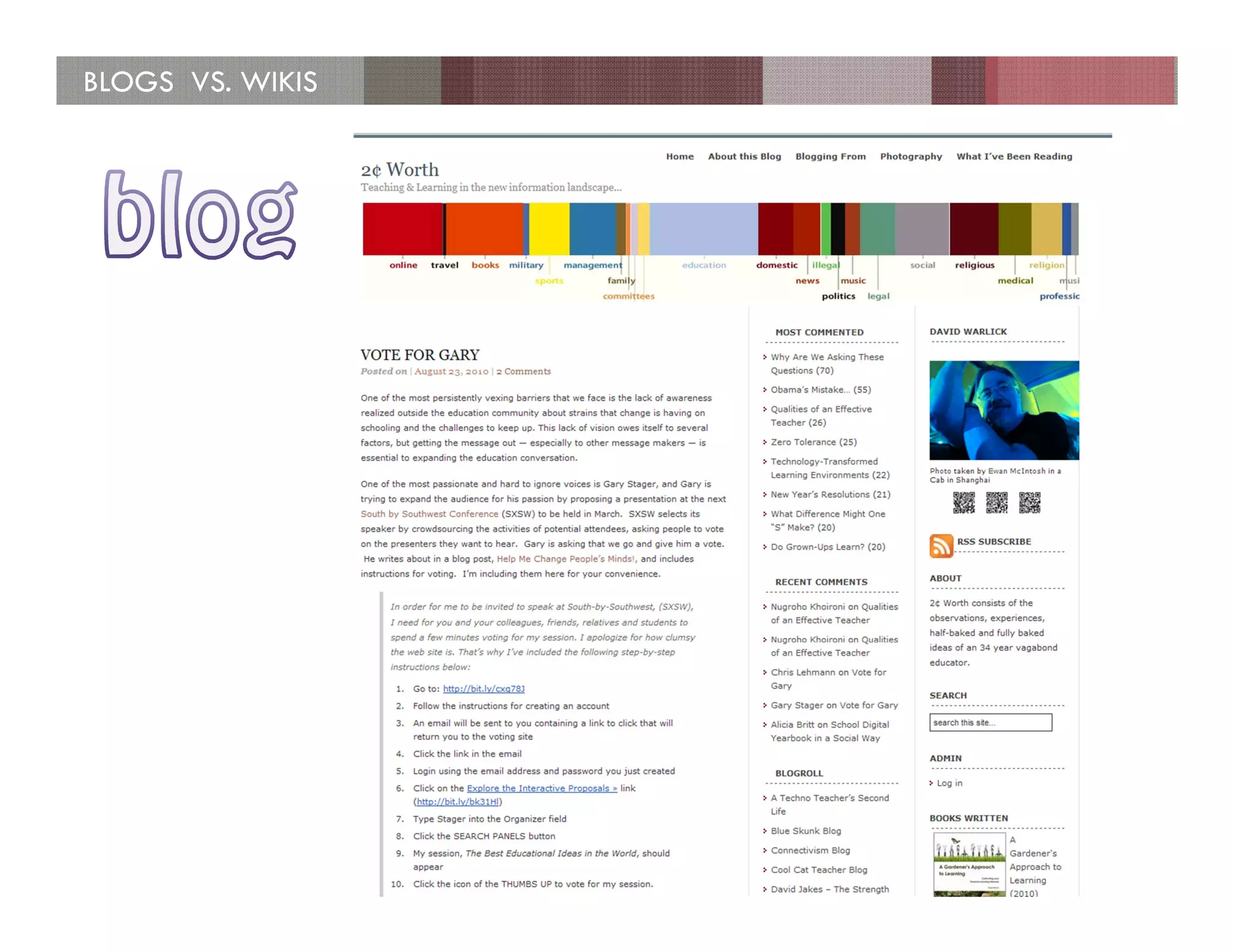 BLOGS VS. WIKIS
 