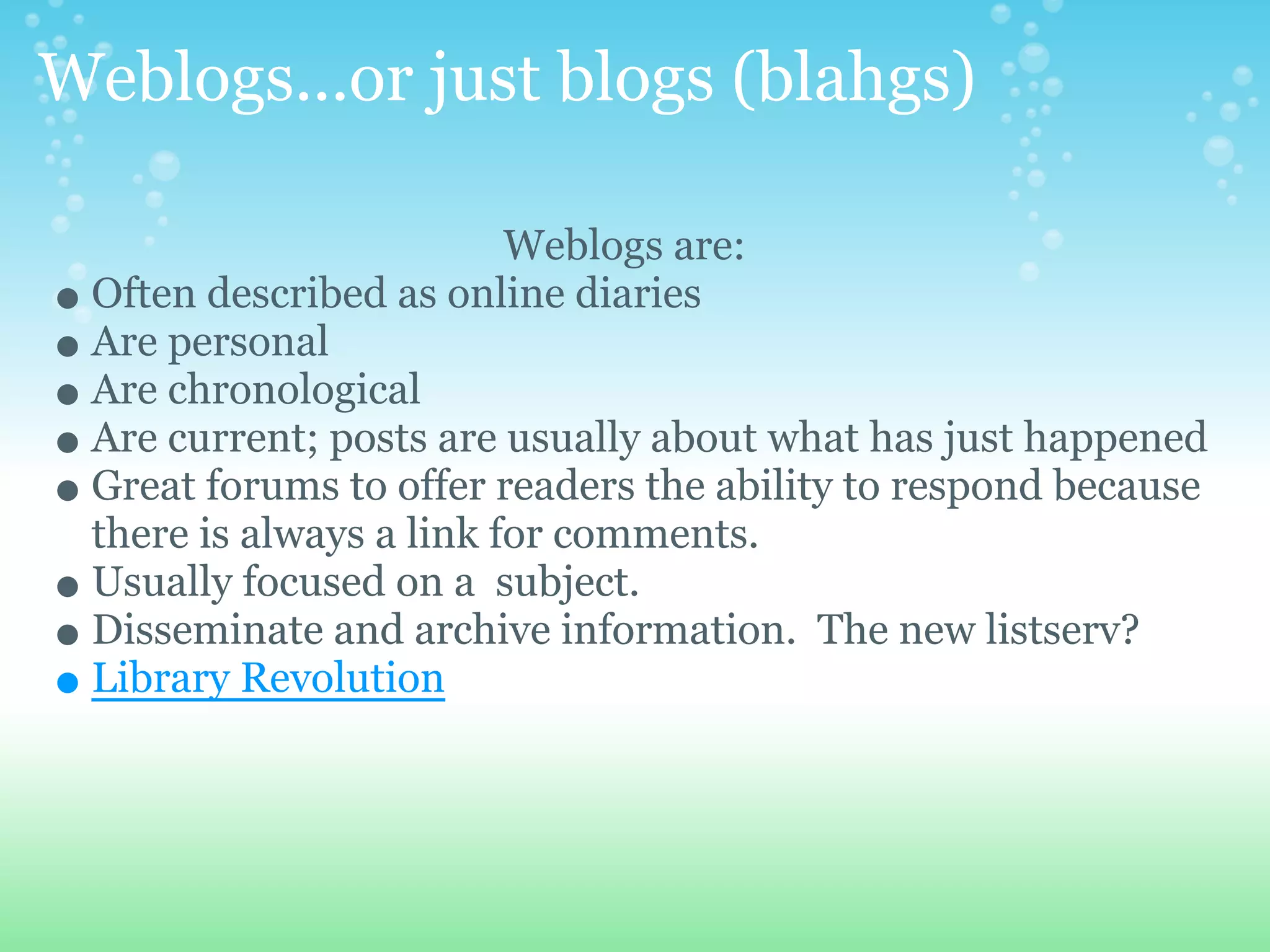Blogs&Wikis