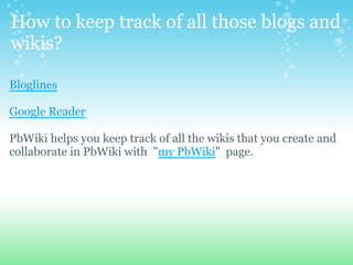 Blogs&Wikis