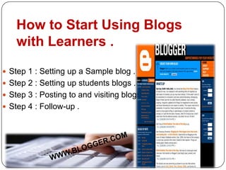 Setting Up Blog Blogs, wikis and podcasts | PPTX