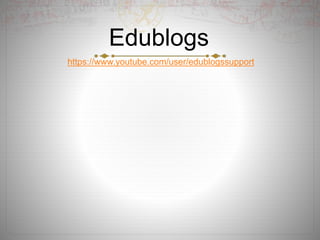 Edublogs
https://www.youtube.com/user/edublogssupport
 