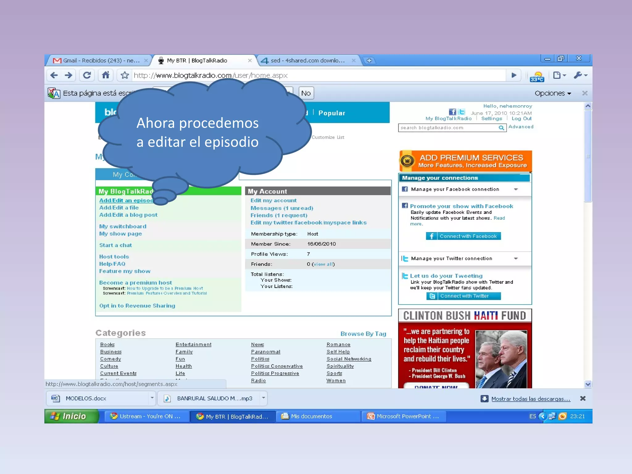 Ahora procedemos a editar el episodio 