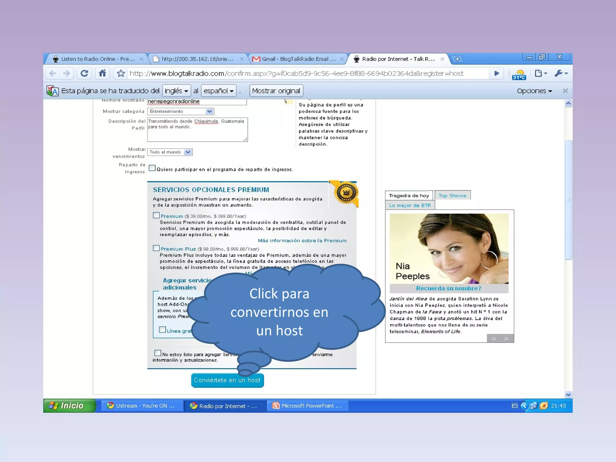 Click para convertirnos en un host 