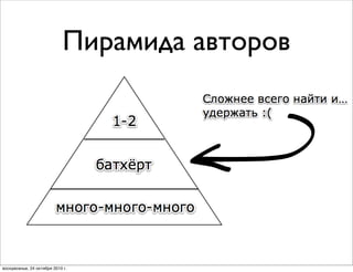 Пирамида авторов
воскресенье, 24 октября 2010 г.
 