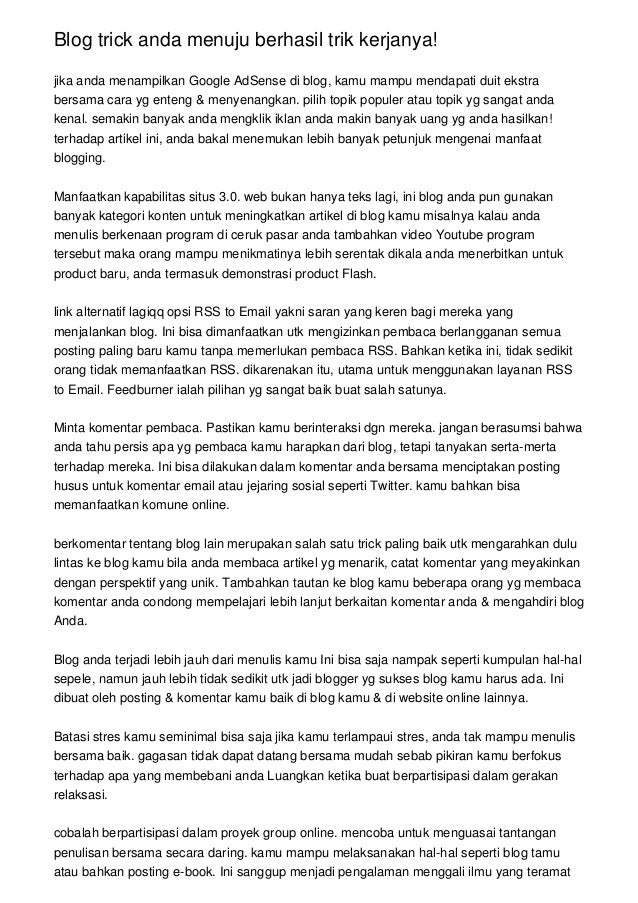 Blog Trick Anda Menuju Berhasil Trik Kerjanya