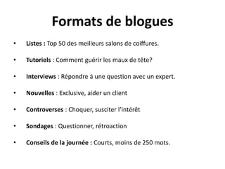 Parler activementNe répétez pas les mêmesmotsChanger de rythme pour éviterl’ennuiEvitezd’utilisertroppronoms  (il, elle, nous, vous)Ne soyez pas monotoneRetirer les adverbesFaire un horaire de vos publications