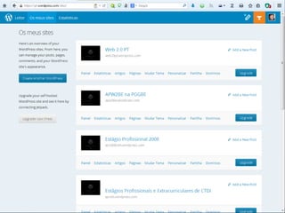 Os meus sites
Lino OliveiraTecnologias e Aplicações Web - TSIW
47
 