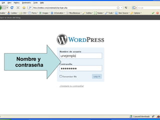 Nombre y  contraseña 