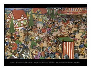 Collodi, C. The Adventures of Pinocchio. Illus. Attilio Mussino. Trans. Carol Della Chiesa. 1925. New York: Collier-Macmillan, 1969. Print.
 