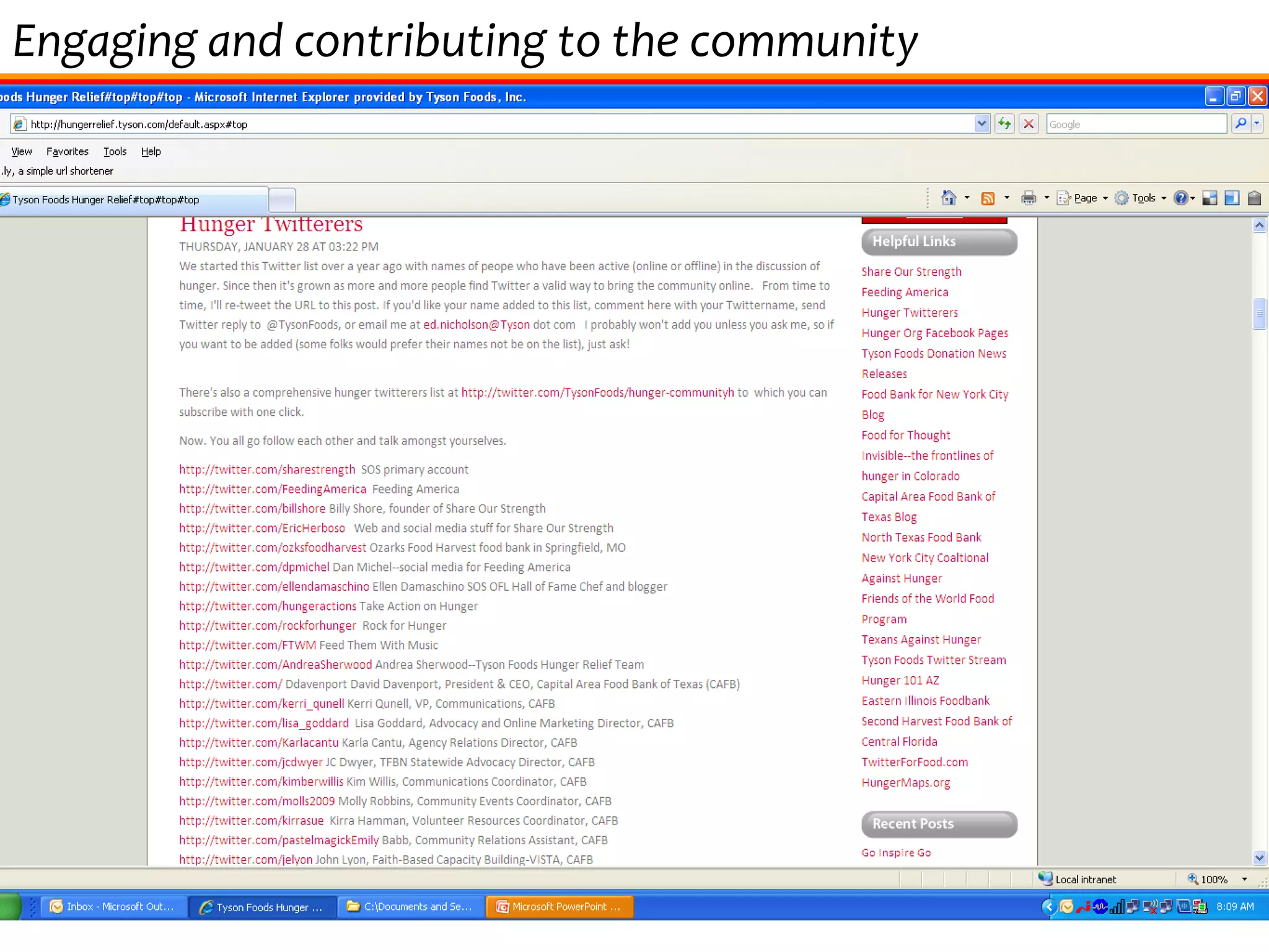 Engaging and contributing to the community  