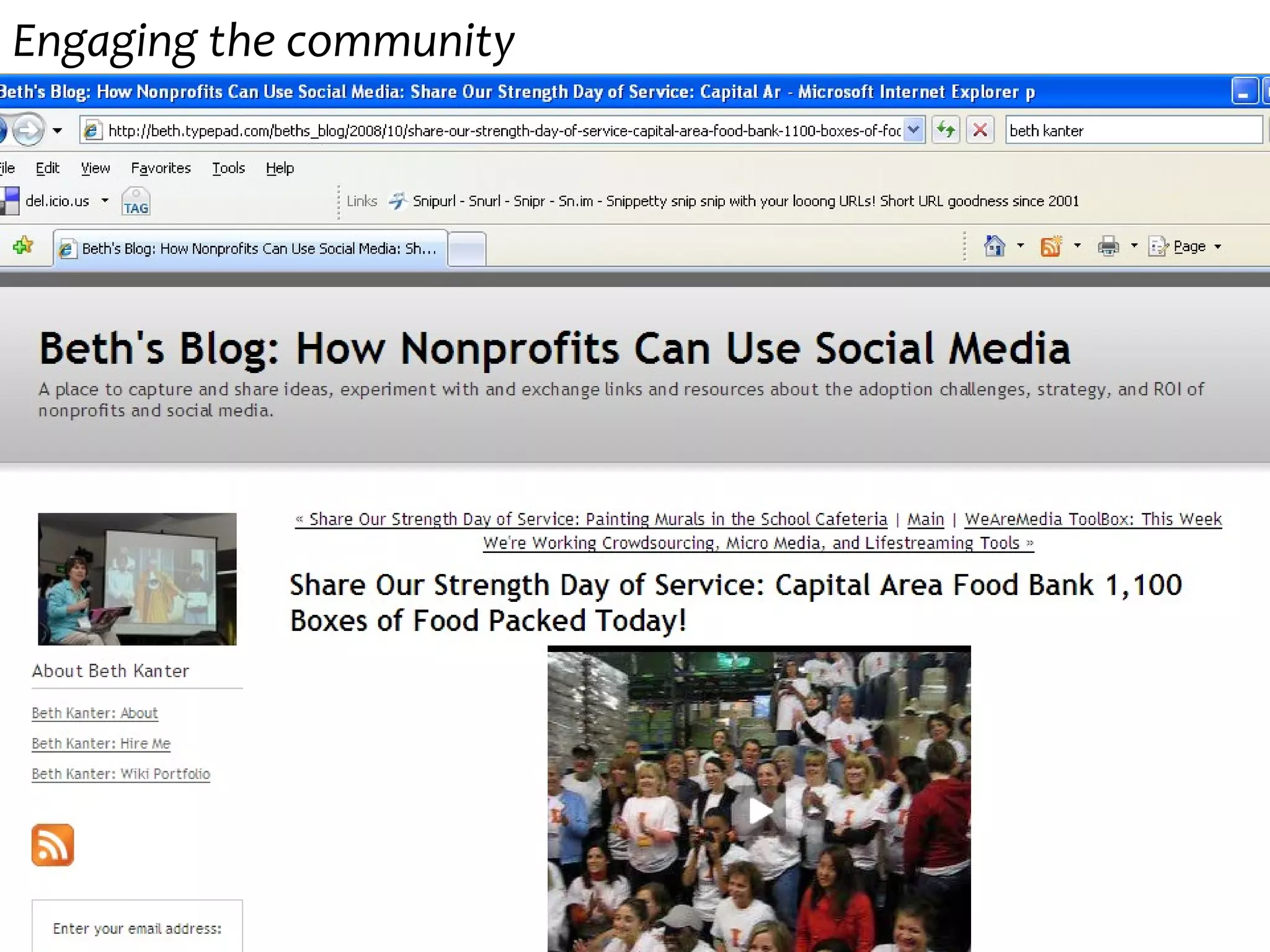 Engaging the community  