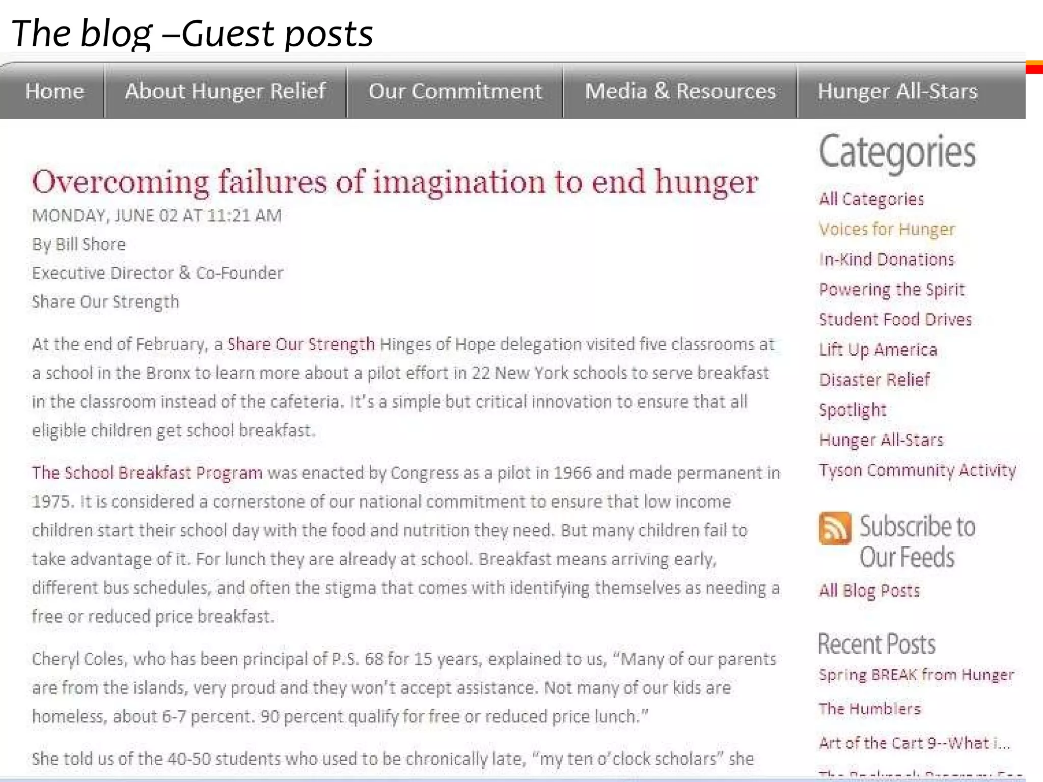 The blog –Guest posts 