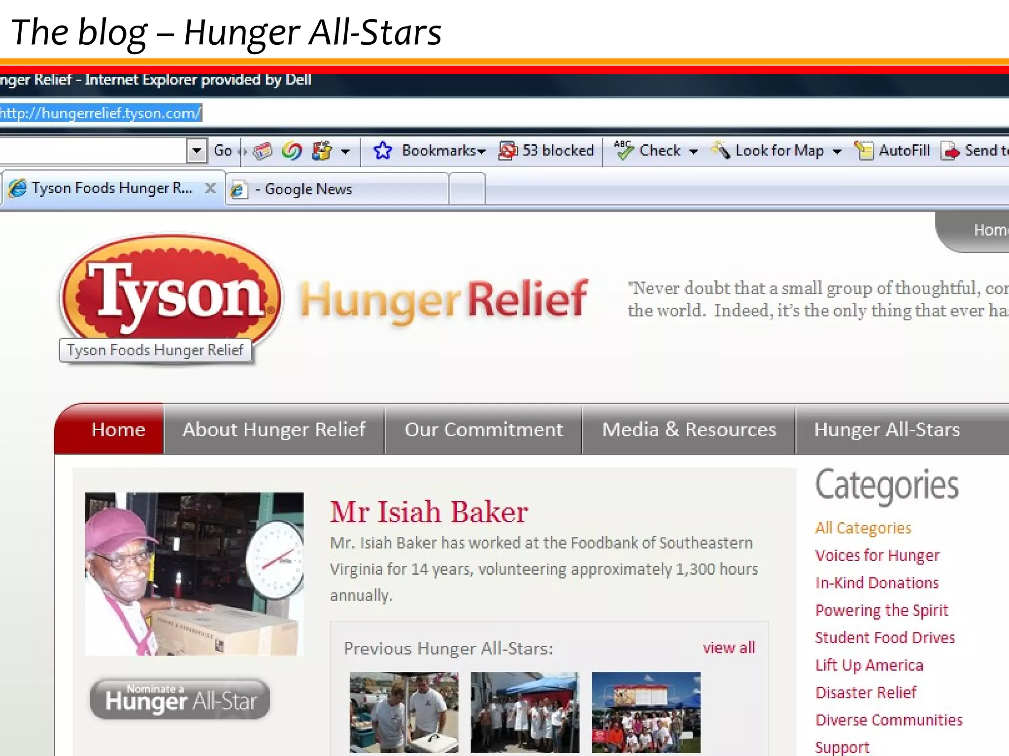 The blog – Hunger All-Stars 