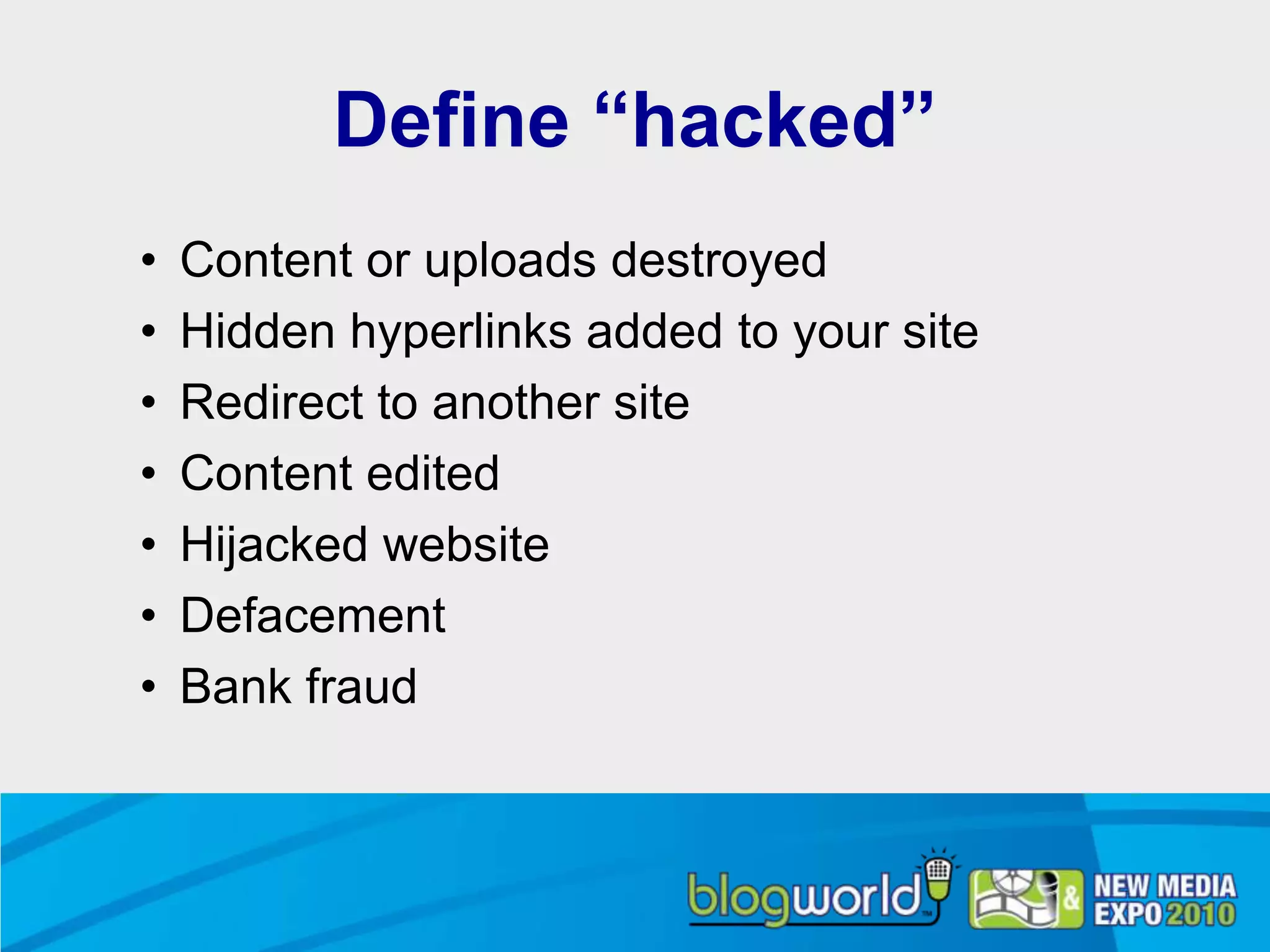 How To Restore A Hacked Blog