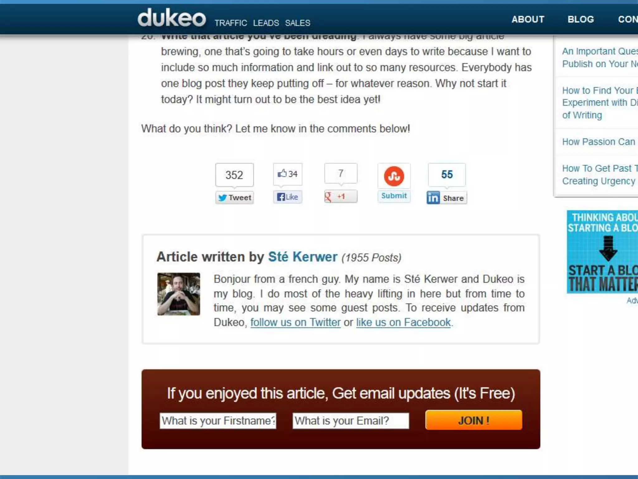 A case example…an excellent blog, with quality
information. What would YOU recommend?
 