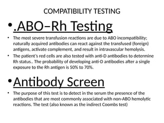 blood transfusion and possible complications | PPTX