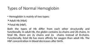 Hb Ranges For Both blood and blood components- ppt for GNM students | PPTX