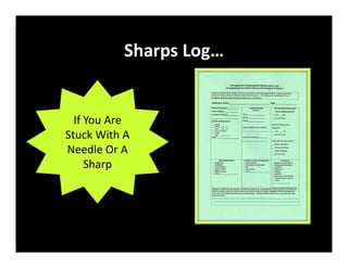 Sharps Log…
If You Are
Stuck With A
Needle Or A
Sharp
 