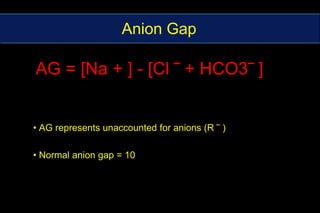 (HCO3)RESPIRATORY COMPONENTMETABOLIC COMPONENT