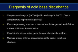 Determining the predicted “Respiratory pH”First determine the difference between the measured PaCO2 and 40 mmHg and move the decimal point two places left.60 - 40 = 20 X 1/2		0.1040 – 30 = 10                0.10