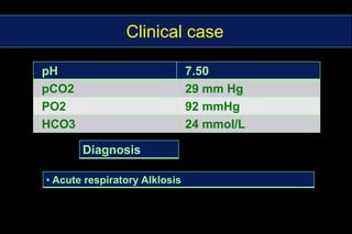 Determining the predicted “Respiratory pH”pH 		7.47PCO2		1840 – 18 = 22                        0.227.40 + 0.22 = 7.62
