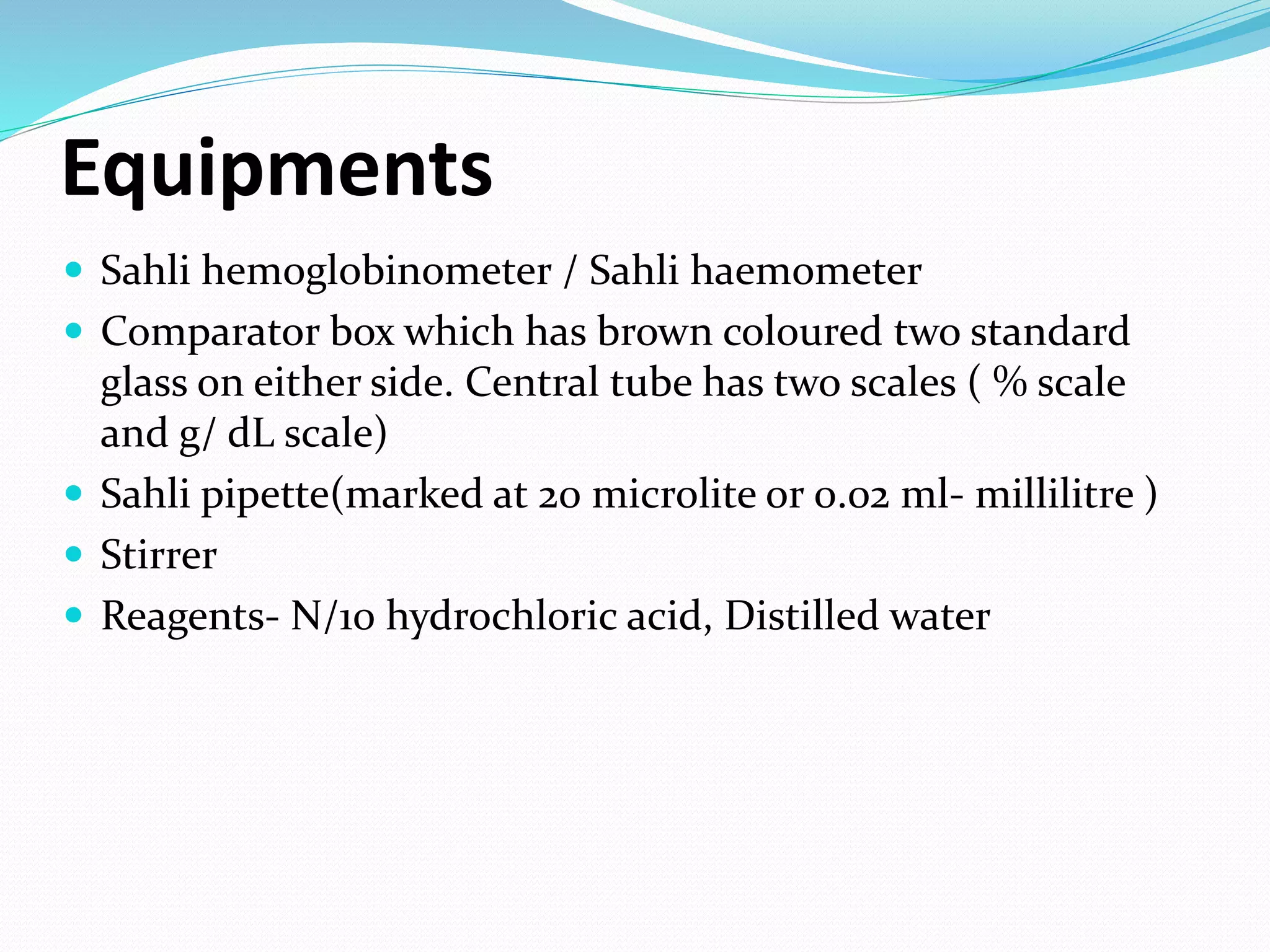 Blood haemoglobin estimation | PPTX