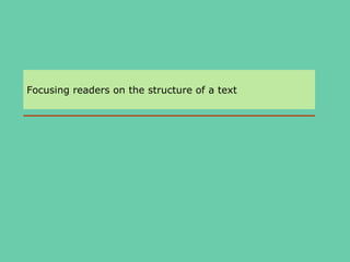 Focusing readers on the structure of a text 