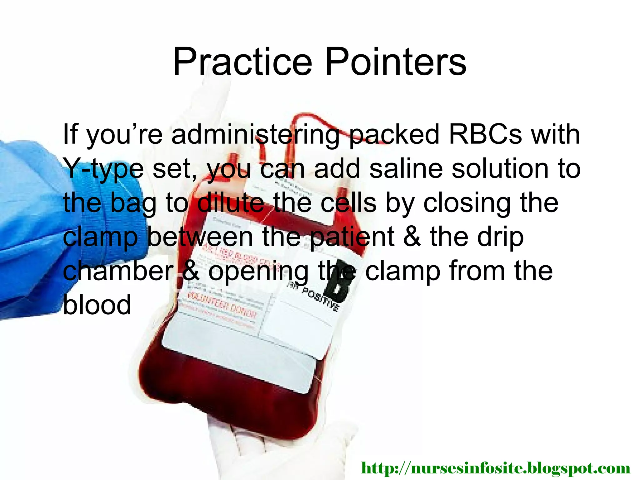 Blood Transfusion (a nursing procedure) by www.nursesinfosite.blogspot.com