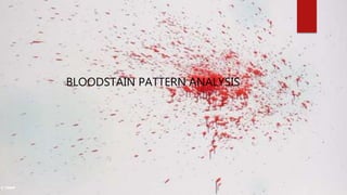 BLOODSTAIN PATTERN ANALYSIS
 