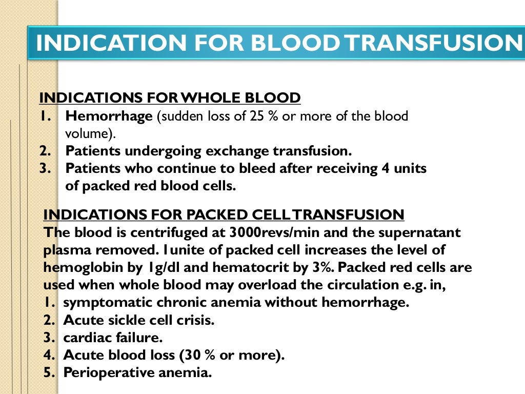 Blood and blood transfusion