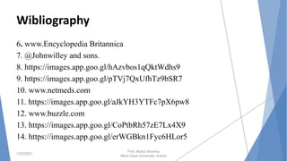 Wibliography
6. www.Encyclopedia Britannica
7. @Johnwilley and sons.
8. https://images.app.goo.gl/hAzvbos1qQktWdhs9
9. https://images.app.goo.gl/pTVj7QxUfhTz9bSR7
10. www.netmeds.com
11. https://images.app.goo.gl/aJkYH3YTFc7pX6pw8
12. www.buzzle.com
13. https://images.app.goo.gl/CoPtbRh57zE7Lx4X9
14. https://images.app.goo.gl/erWGBkn1Fyc6HLor5
1/23/2021
Prof. Mukul Sharma
Medi-Caps University, Indore
37
 