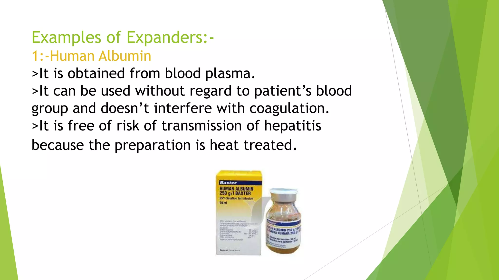 Blood and plasma expander | PPTX